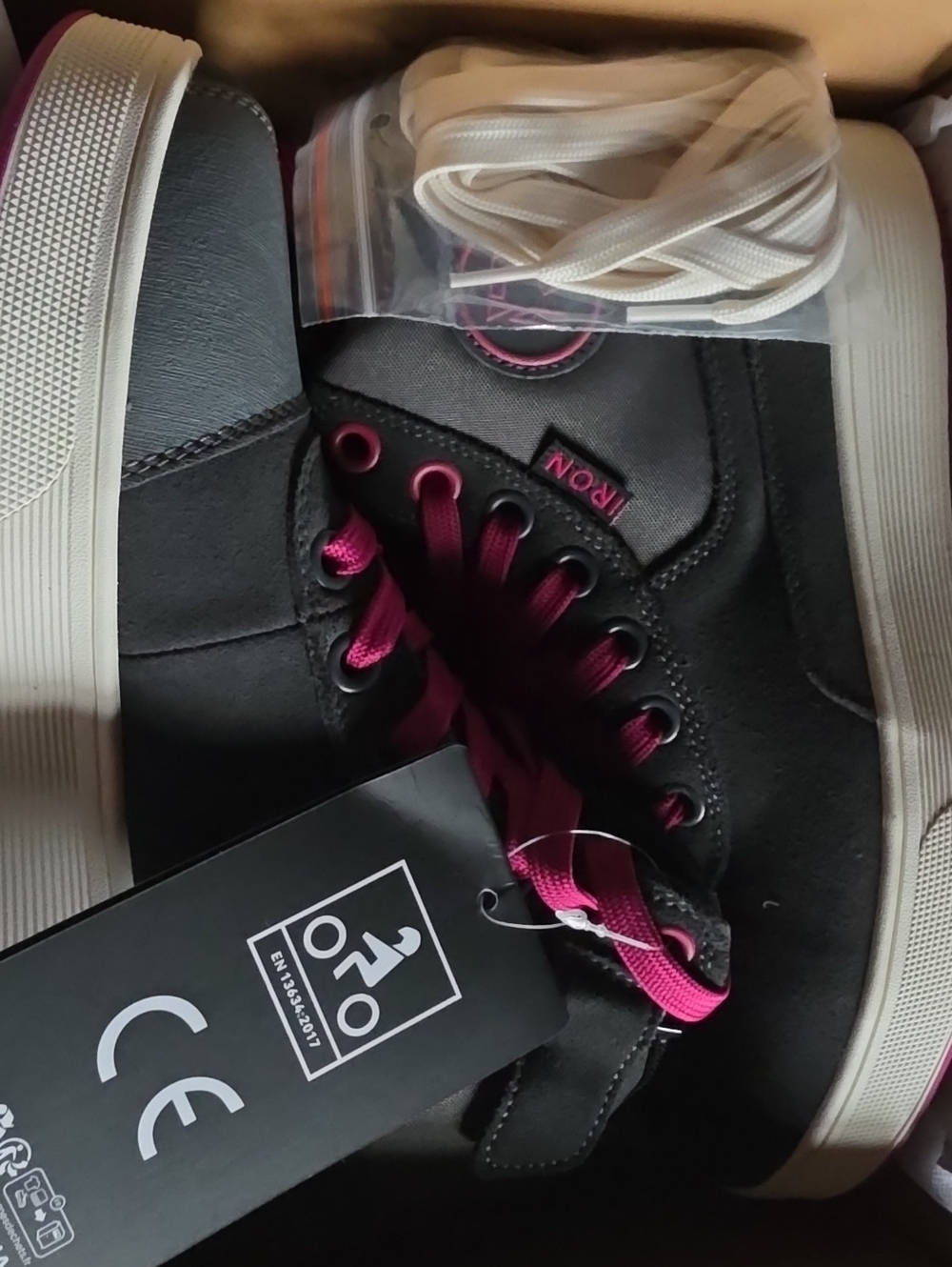 IRON Black High-Top Sneakers with Pink Accents